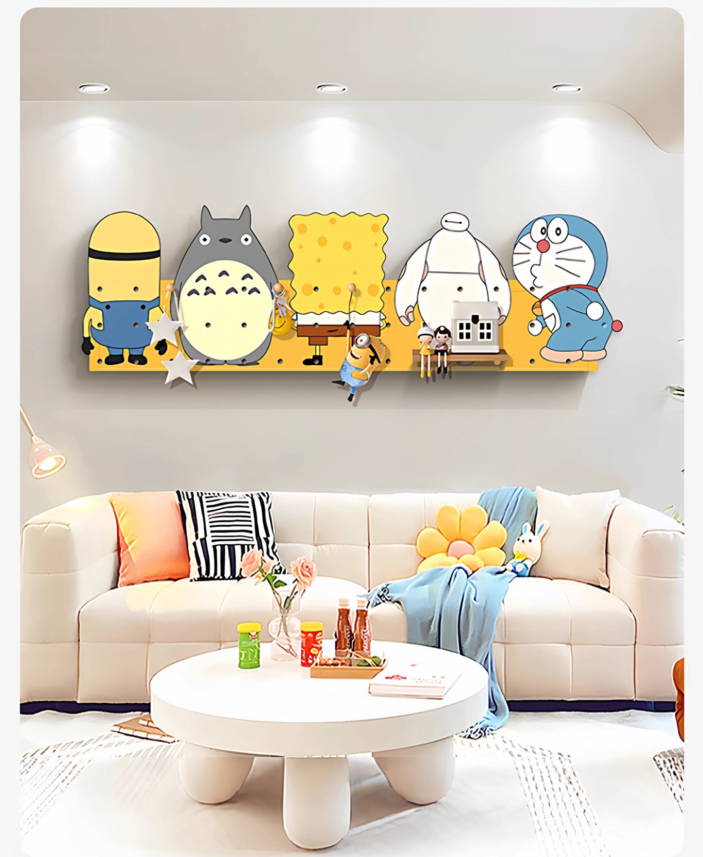 SpongeBob SquarePants Fun Cartoon Pegboard Storage Rack - Living Room Multifunctional Organizer