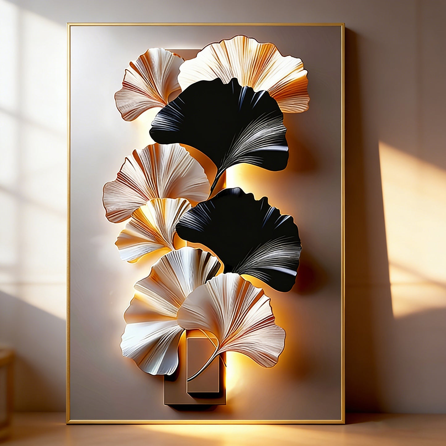 Cross-border Amazon, Shein, AliExpress, TEMU bestsellers: Living room decorative wall art, floor-standing ginkgo leaf paintings, hallway wall hangings