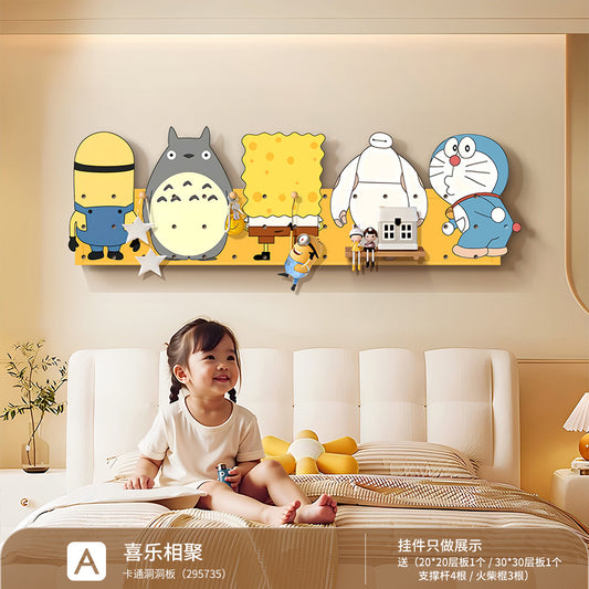 SpongeBob SquarePants Fun Cartoon Pegboard Storage Rack - Living Room Multifunctional Organizer