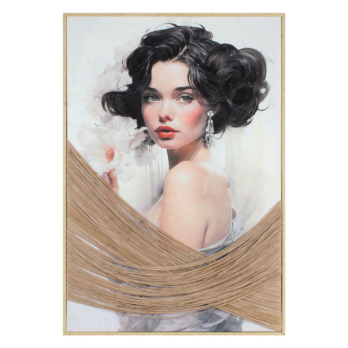 Hand-painted figure texture oil painting High-end and sophisticated Physical installation art mural Commercial hotel and guesthouse backdrop wall decoration