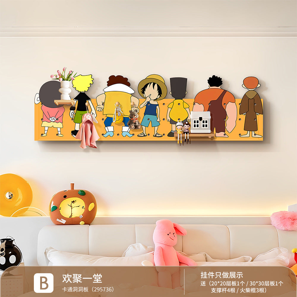 SpongeBob SquarePants Fun Cartoon Pegboard Storage Rack - Living Room Multifunctional Organizer
