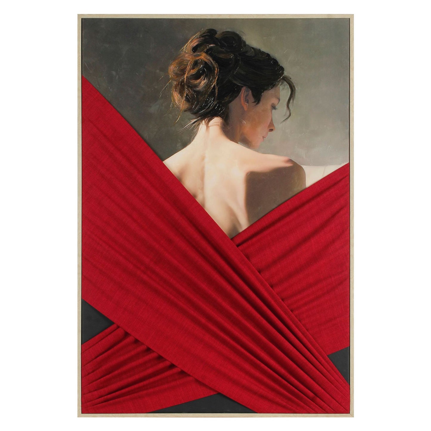 Hand-painted figure texture oil painting High-end and sophisticated Physical installation art mural Commercial hotel and guesthouse backdrop wall decoration