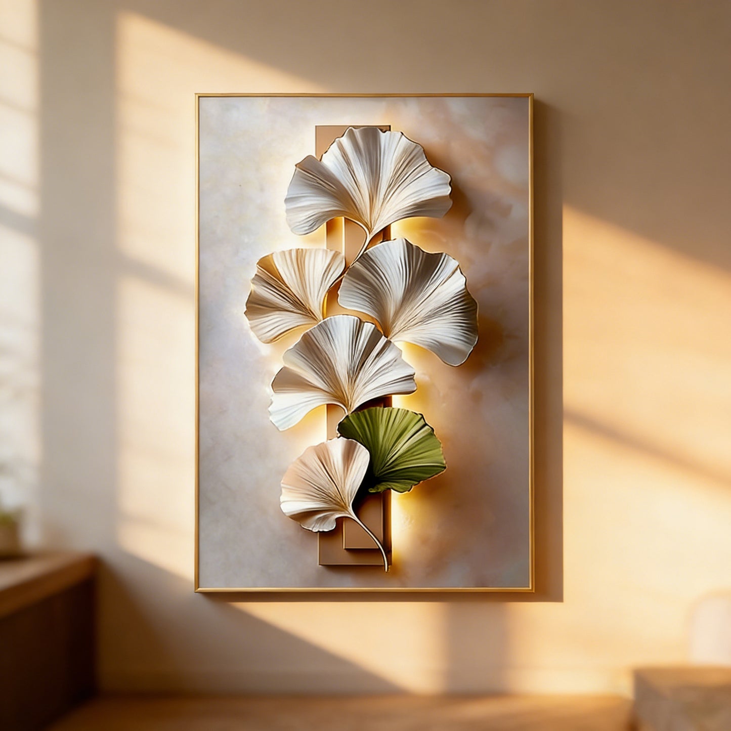 Cross-border Amazon, Shein, AliExpress, TEMU bestsellers: Living room decorative wall art, floor-standing ginkgo leaf paintings, hallway wall hangings