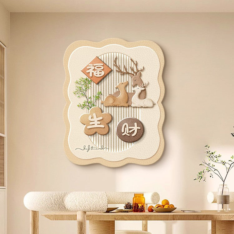 Persimmon-themed magnetic decorative painting for electric meter box, vertical cream-style cover for power distribution box, strong and weak current box cover-up hanging painting