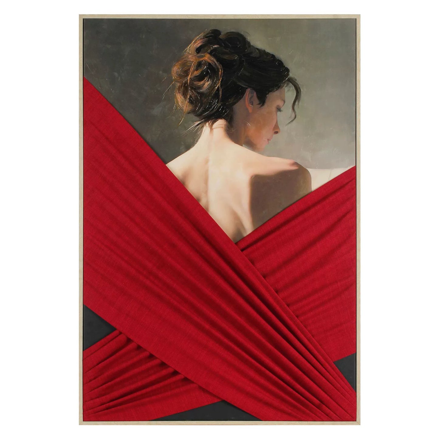 Hand-painted figure texture oil painting High-end and sophisticated Physical installation art mural Commercial hotel and guesthouse backdrop wall decoration