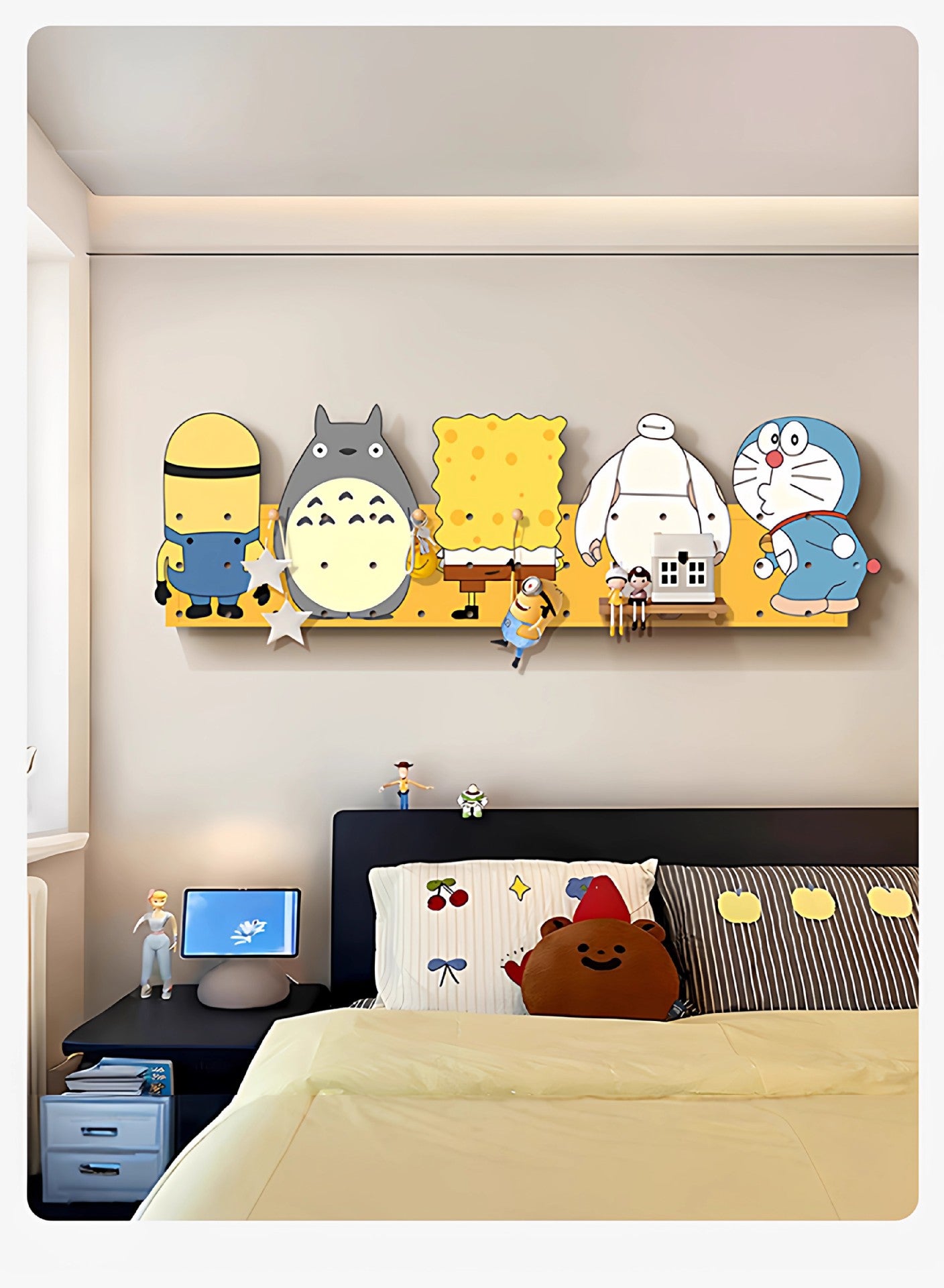 SpongeBob SquarePants Fun Cartoon Pegboard Storage Rack - Living Room Multifunctional Organizer