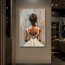 Hand-painted figure texture oil painting High-end and sophisticated Physical installation art mural Commercial hotel and guesthouse backdrop wall decoration