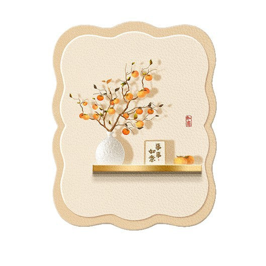 Persimmon-themed magnetic decorative painting for electric meter box, vertical cream-style cover for power distribution box, strong and weak current box cover-up hanging painting