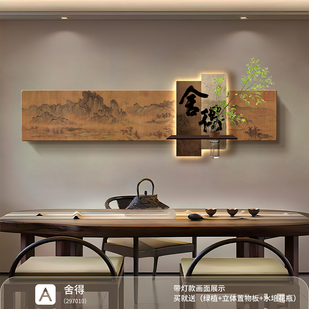 Jianshan calligraphy and painting, living room decorative painting, tea room background wall hanging painting, study and office painting with Song Dynasty aesthetics and illuminated lights