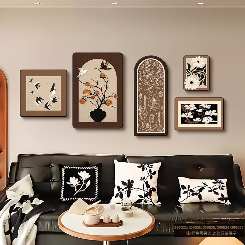 Relaxing Moments Living Room Decorative Painting: Medieval Style French Retro Sofa Background Wall Hanging Painting, High-End Combination Wall Art