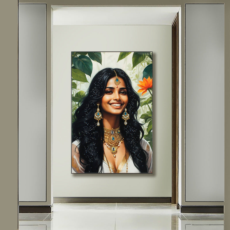 American-Style Luxury Entryway Decorative Painting Handcrafted 3D Installation Art Mural Premium Vertical Wall Hanging for Living Room Hallways