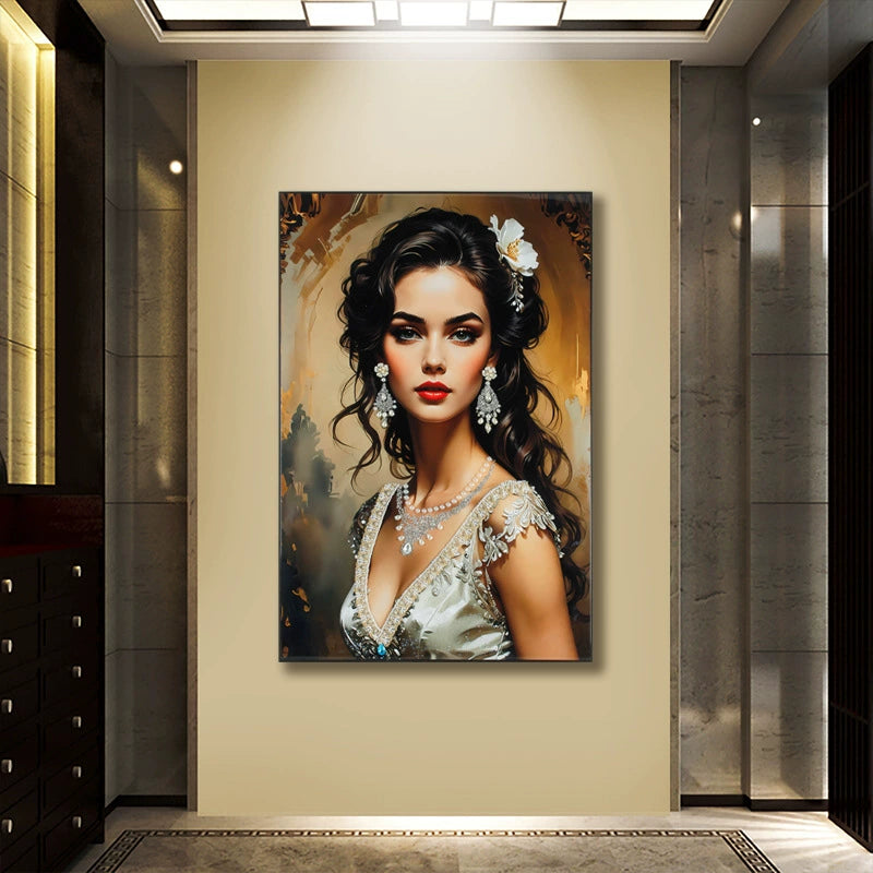 American-Style Luxury Entryway Decorative Painting Handcrafted 3D Installation Art Mural Premium Vertical Wall Hanging for Living Room Hallways