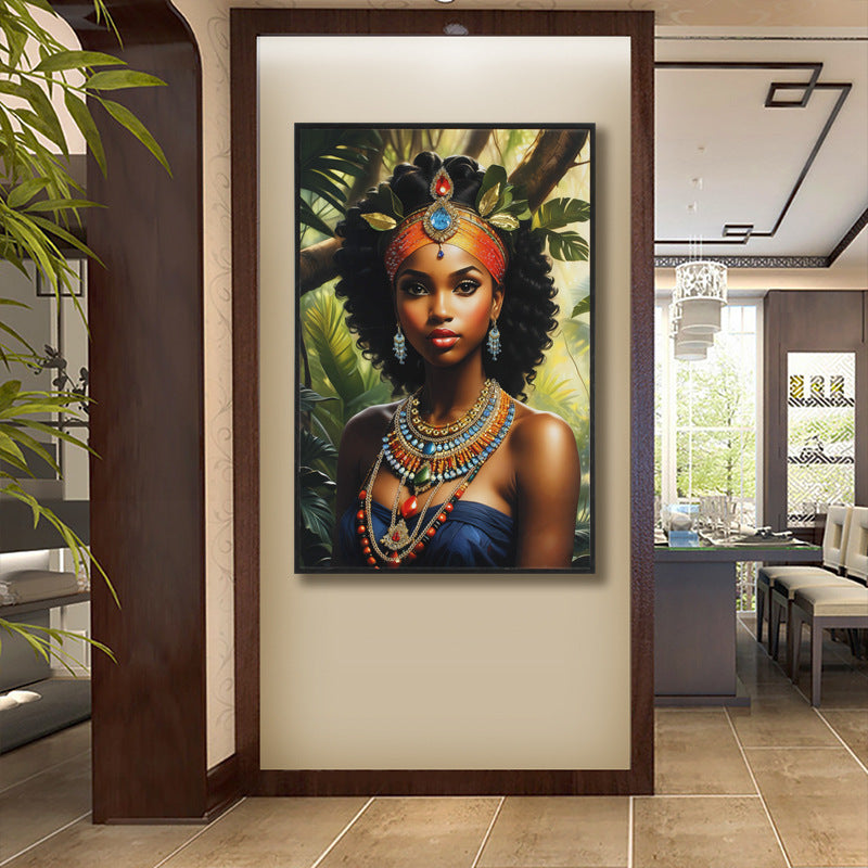 American-Style Luxury Entryway Decorative Painting Handcrafted 3D Installation Art Mural Premium Vertical Wall Hanging for Living Room Hallways