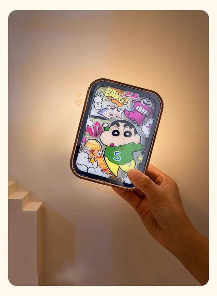 Cartoon Panda Wooden Carved Lamp Painting - 3D Night Light with Bluetooth Speaker &amp; Touch Control