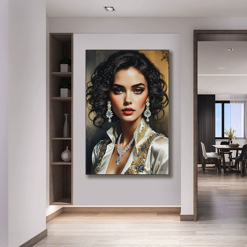 American-Style Luxury Entryway Decorative Painting Handcrafted 3D Installation Art Mural Premium Vertical Wall Hanging for Living Room Hallways