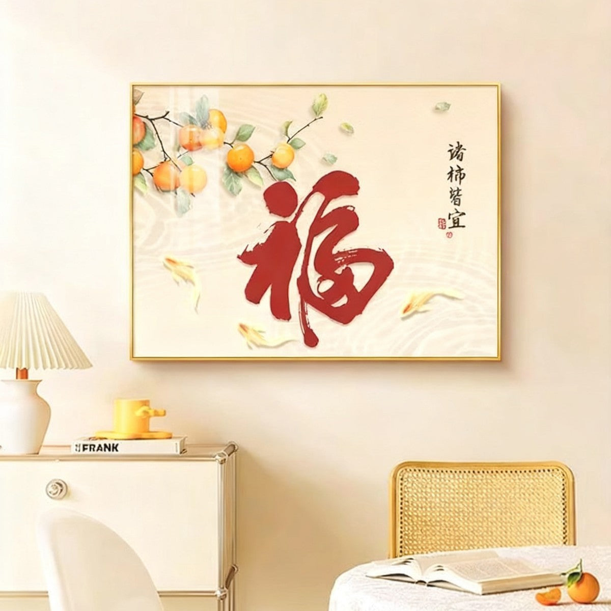 Five Blessings Gourd New Chinese Style Electric Meter Box Decorative Painting2025New creative decorative wall art for concealing electrical panels