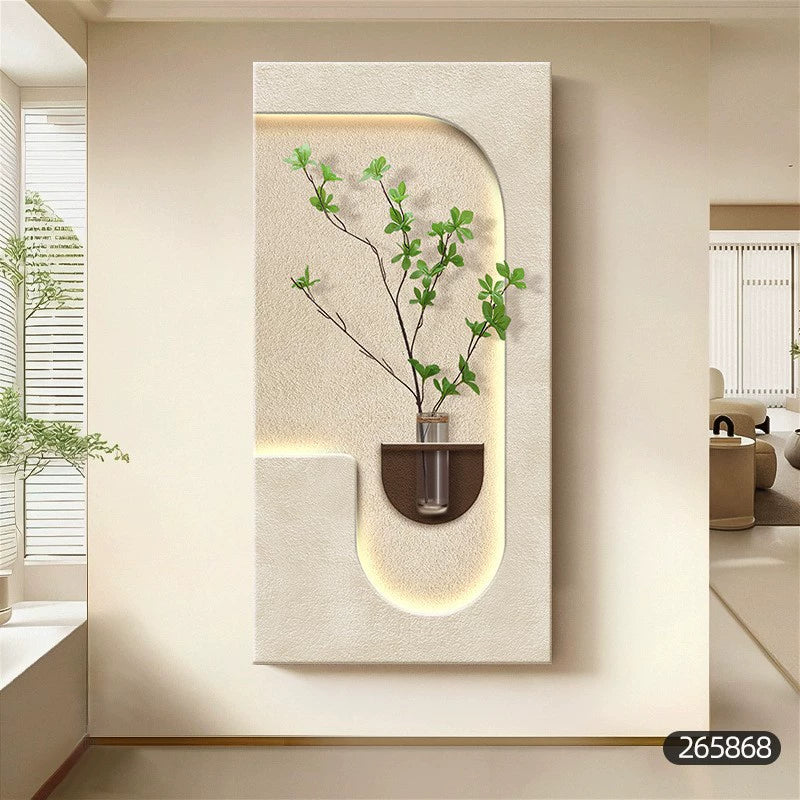 Contemporary Luxury Entryway Decorative Artwork Three-dimensional Sandstone Living Room Mural Vertical Wall Lamp Hanging Artwork Corridor and Hallway Wall Art