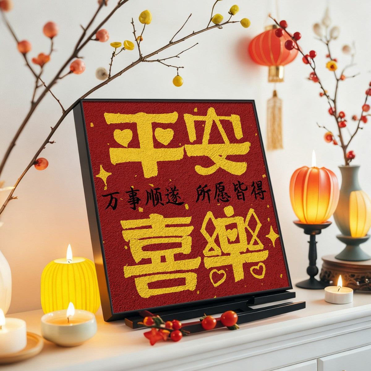 New restaurant decorative paintings, New Year festive wall art, calligraphy and paintings, good fortune table decorations, custom-made paintings