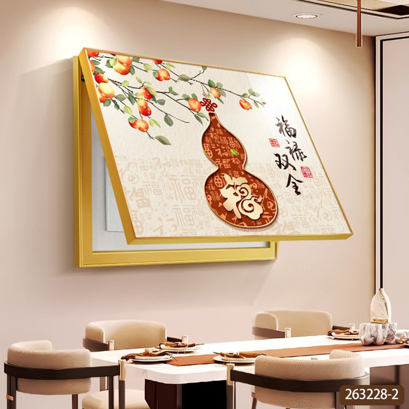 Five Blessings Gourd New Chinese Style Electric Meter Box Decorative Painting2025New creative decorative wall art for concealing electrical panels
