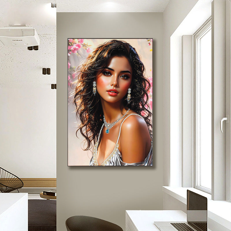 American-Style Luxury Entryway Decorative Painting Handcrafted 3D Installation Art Mural Premium Vertical Wall Hanging for Living Room Hallways