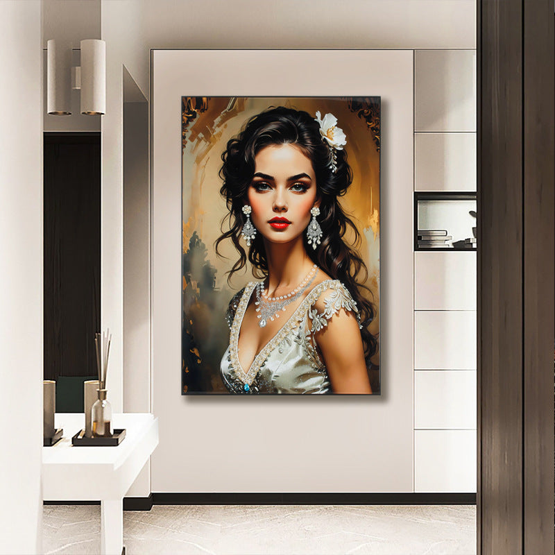 American-Style Luxury Entryway Decorative Painting Handcrafted 3D Installation Art Mural Premium Vertical Wall Hanging for Living Room Hallways