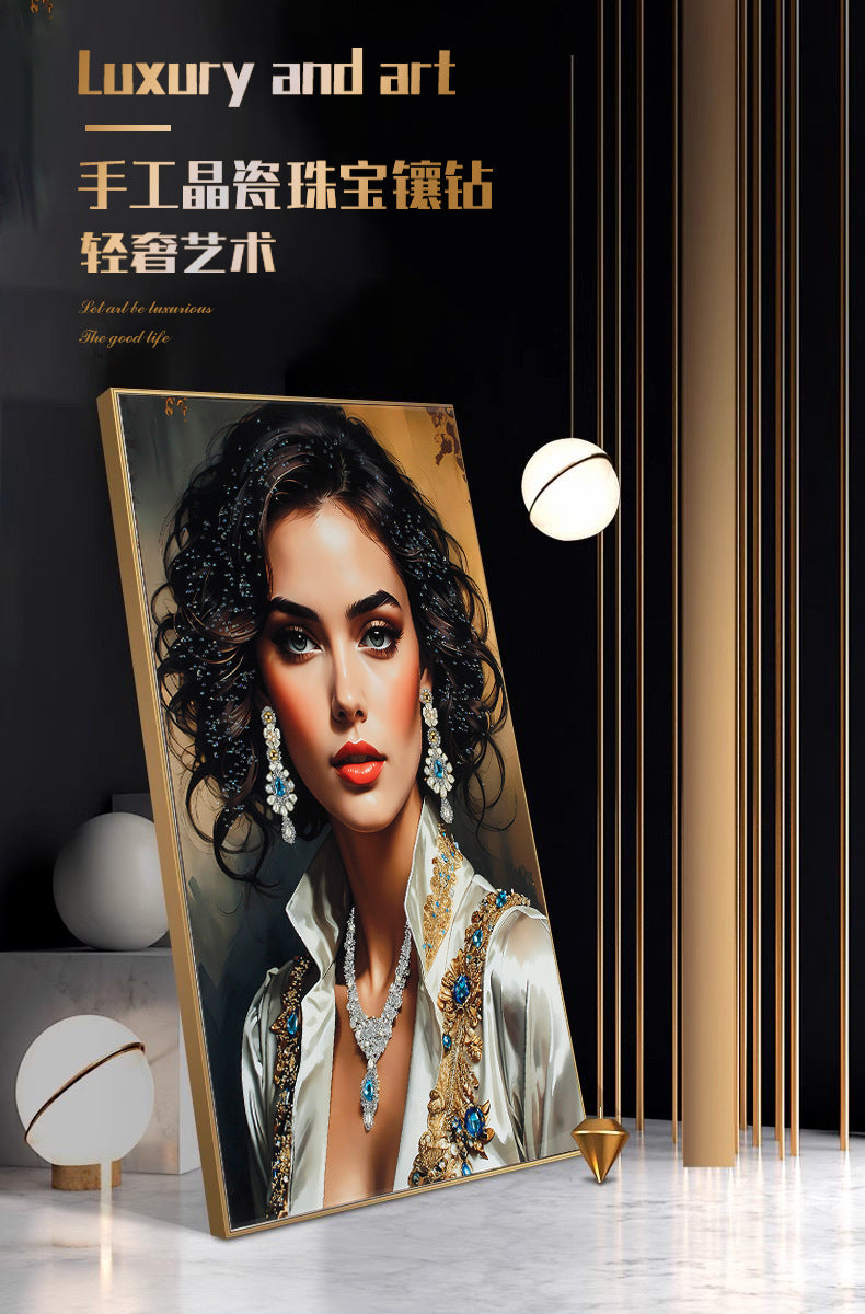 American-Style Luxury Entryway Decorative Painting Handcrafted 3D Installation Art Mural Premium Vertical Wall Hanging for Living Room Hallways