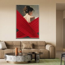 Hand-painted figure texture oil painting High-end and sophisticated Physical installation art mural Commercial hotel and guesthouse backdrop wall decoration