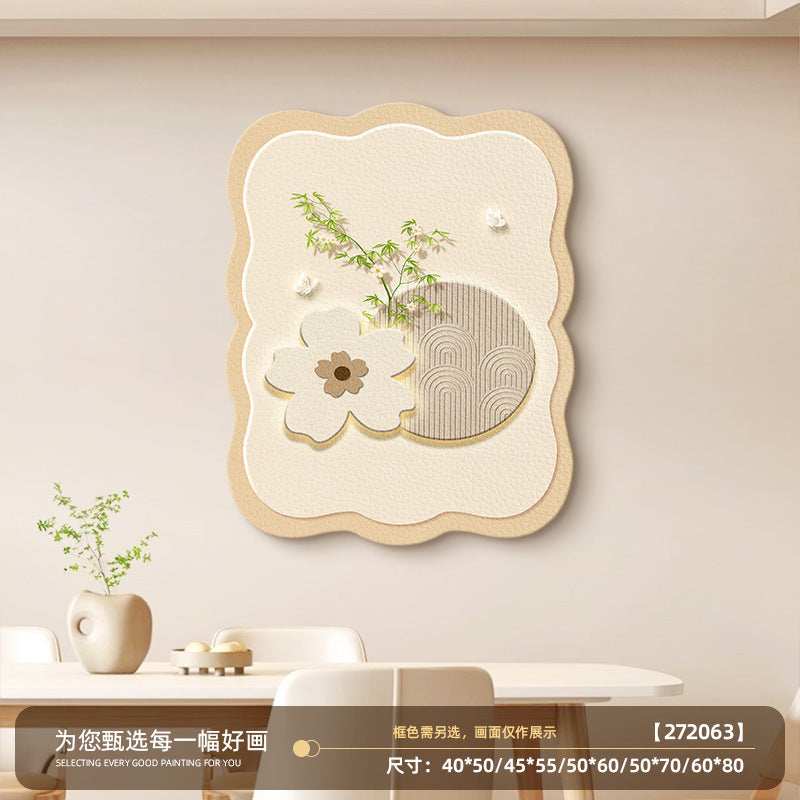 Persimmon-themed magnetic decorative painting for electric meter box, vertical cream-style cover for power distribution box, strong and weak current box cover-up hanging painting