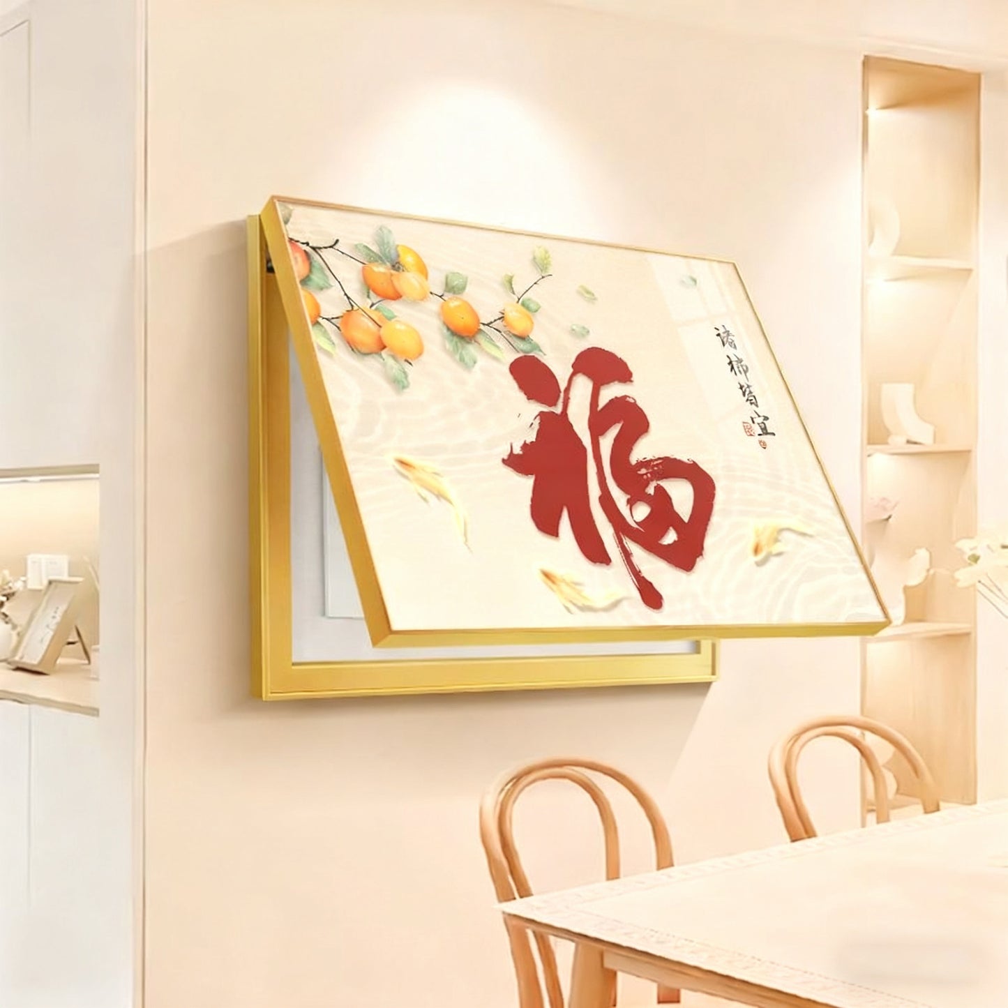 Five Blessings Gourd New Chinese Style Electric Meter Box Decorative Painting2025New creative decorative wall art for concealing electrical panels