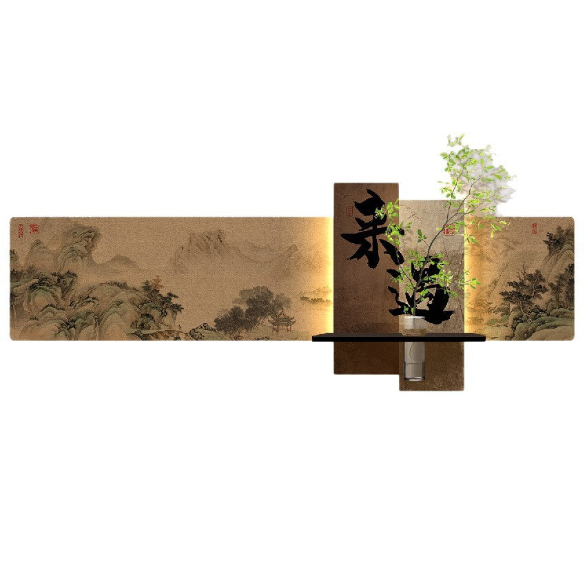 Jianshan calligraphy and painting, living room decorative painting, tea room background wall hanging painting, study and office painting with Song Dynasty aesthetics and illuminated lights