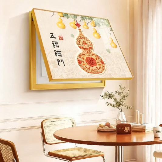 Five Blessings Gourd New Chinese Style Electric Meter Box Decorative Painting2025New creative decorative wall art for concealing electrical panels