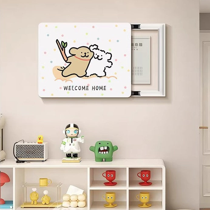 Decorative painting for electric meter box, cover painting for electric switch and distribution box, no-drill required, multimedia weak-current box cover mural