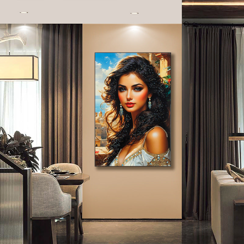 American-Style Luxury Entryway Decorative Painting Handcrafted 3D Installation Art Mural Premium Vertical Wall Hanging for Living Room Hallways