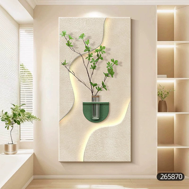 Contemporary Luxury Entryway Decorative Artwork Three-dimensional Sandstone Living Room Mural Vertical Wall Lamp Hanging Artwork Corridor and Hallway Wall Art